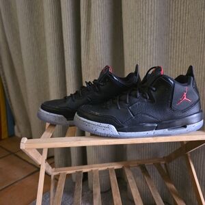 Jordan Kids Sneakers Black with Gray and Red Accents